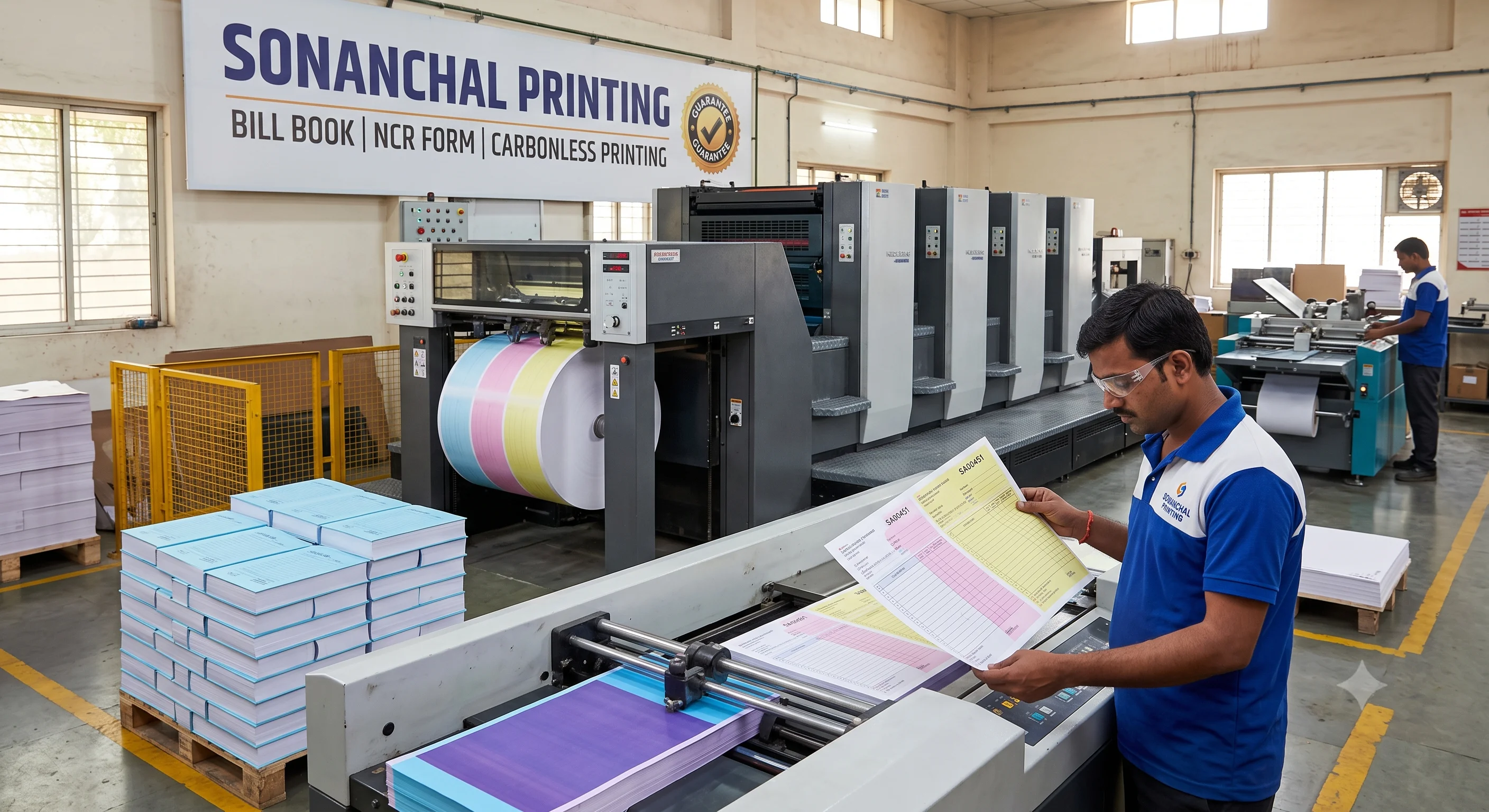 Custom GST Invoice NCR Carbonless Bill Book Printing Specifications Sheet