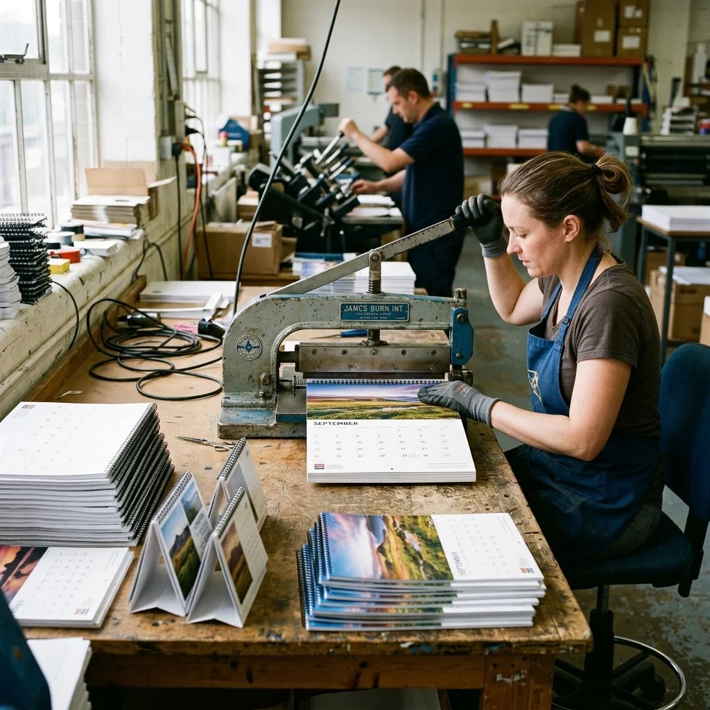 Twin-Loop Wire Bound Desk and Wall Calendar Manufacturing