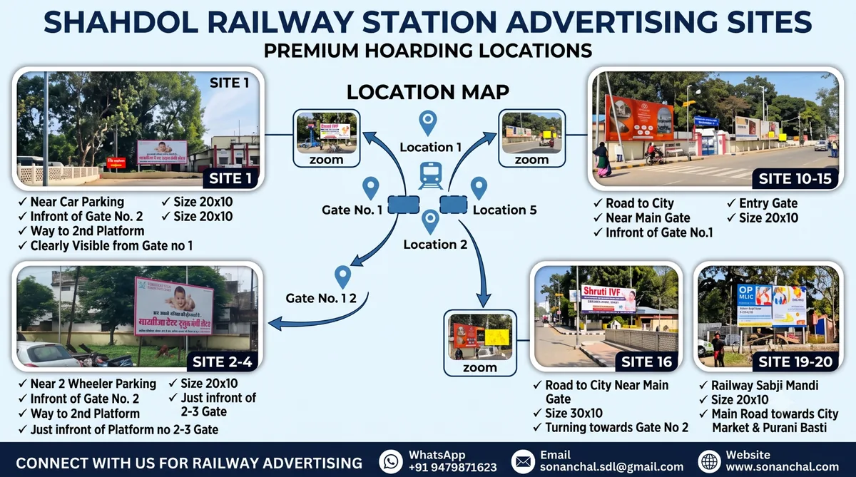 Shahdol Railway Station Outdoor Advertising Sites