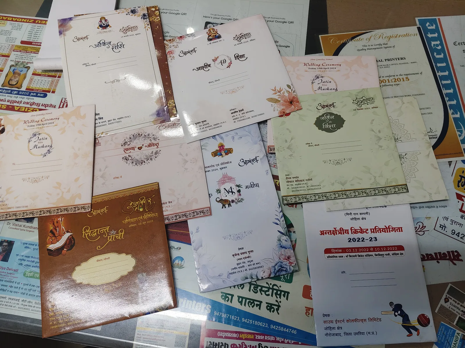 Multicolor printed corporate identity cards and stationery
